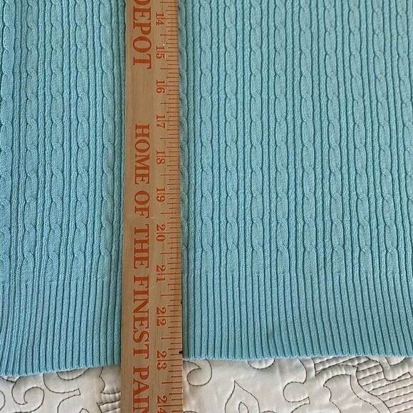 Studio Works Light Blue Cable Knit Women’s V-Neck Pullover Sweater Size Large - Picture 9 of 11